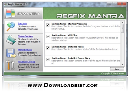پاک سازی رجیستری ویندوز با نرم افزار PCMantra RegFix Mantra 6.0