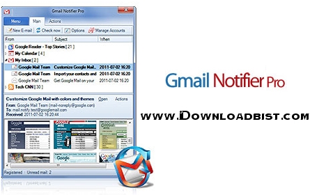 مدیریت حرفه ای اکانت Gmail توسط Gmail Notifier Pro 4.0.1 Final