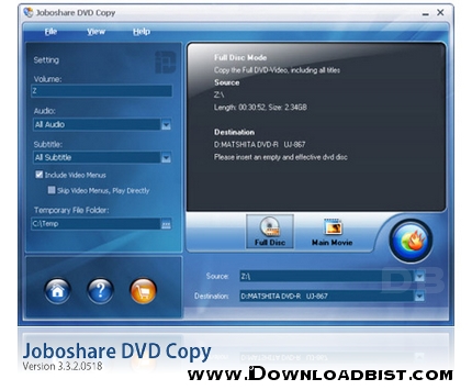 کپی آسان دیسک های DVD با Joboshare DVD Copy 3.3.2.0518