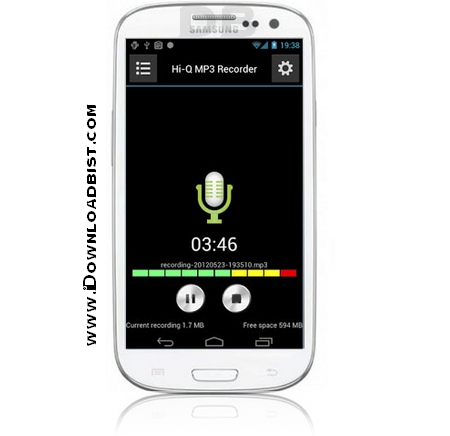 ضبط صدا با گوشی Hi-Q MP3 Voice Recorder v1.11 آندروید
